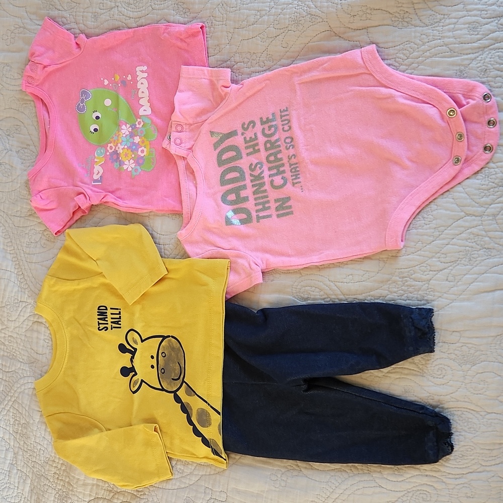 3-6 mo bundle - 2 piece outfit, shirt and bodysuit by Granimals